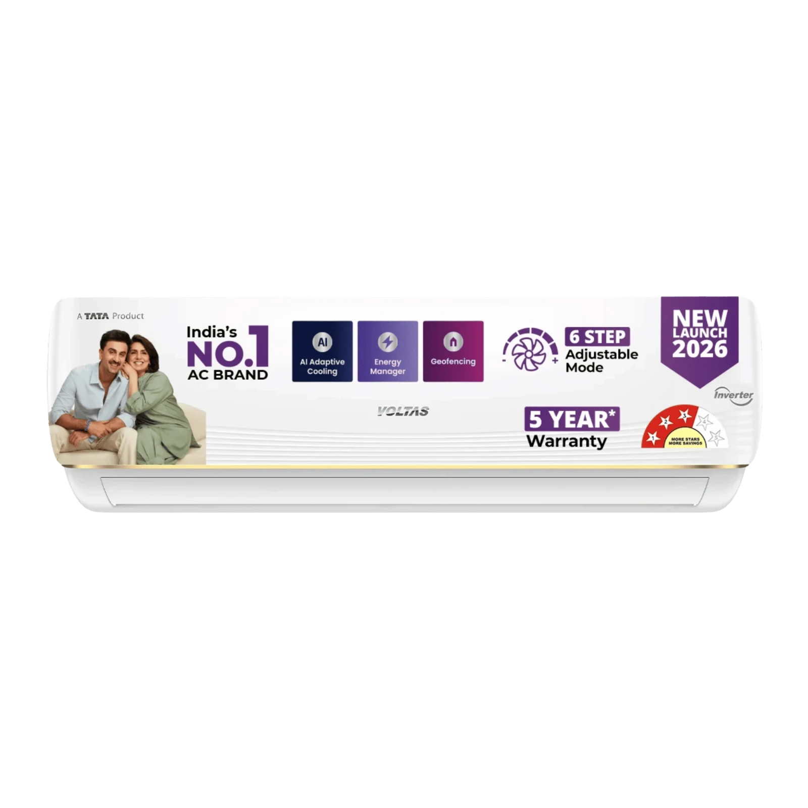 Voltas 1.5 Ton 3 Star Wifi Inverter Split AC 183INV Vertis AI Zest Gold 2026 ( 1.5 Ton, 3 Star )