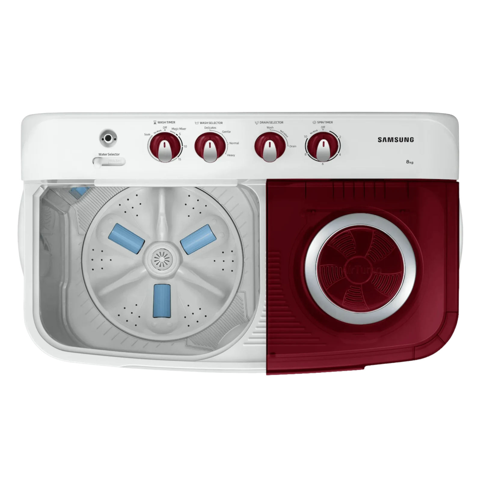 Samsung 8.0Kg Semi Automatic Hexa Storm Pulsator Washing Machine, WT80C4000RR ( Light Gray with Wine Base ) in Jaipur - image 3