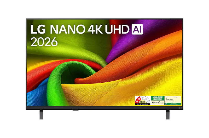 108 cm (43) LG NANO 4K UHD TV 43NU870BPLA with α7 Processor Gen9, HDR10 Pro, 2026 Model