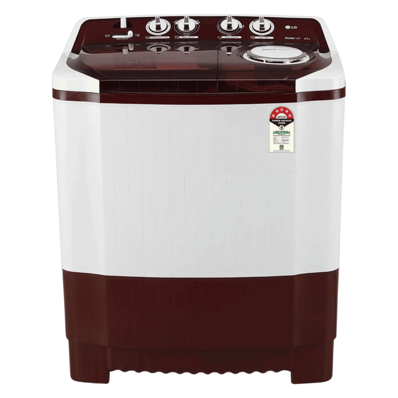 LG 8.0Kg Semi Automatic Top Load Washing Machine, P8035SRAZA.ABGQEIL ( Burgundy )