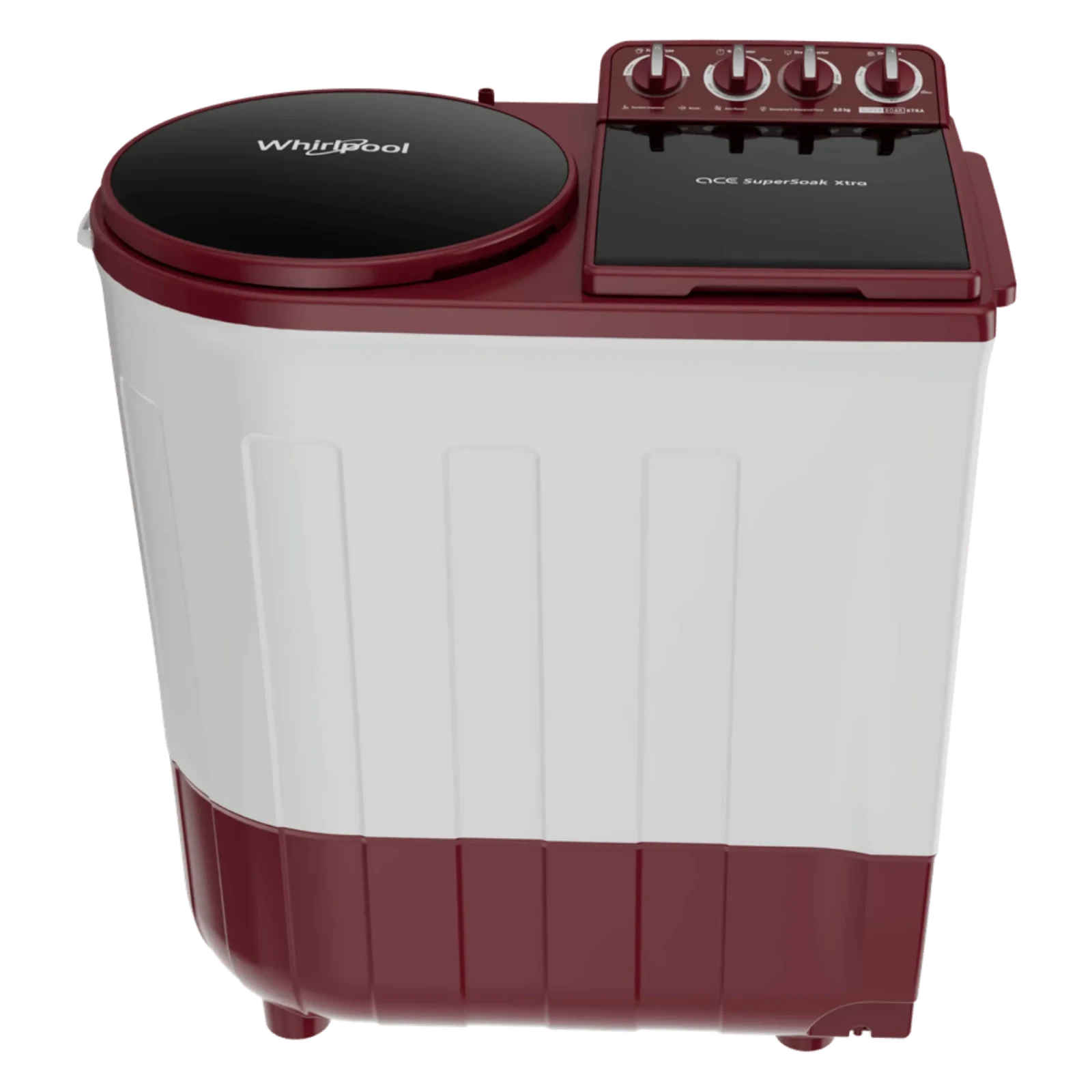 Whirlpool 8.0Kg Semi Automatic Washing Machine, ACE 8.0 SUPER SOAK XTRA ( Coral Red )