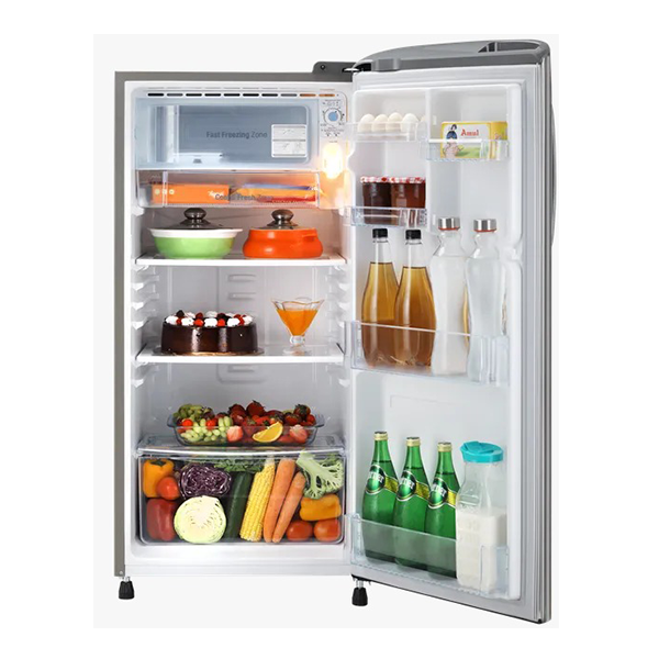 LG 185 L 3 Star Single Door Refrigerator (GLB201APZD,Shiny Steel) 2