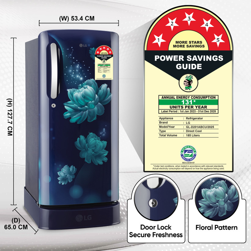 Lg 185 ltr direct cool single door 5 star refrigerator  2