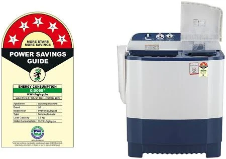 LG 7.5 Kg 5 Star Semi Automatic Washing Machine (P7510RBAZ,Dark Blue)