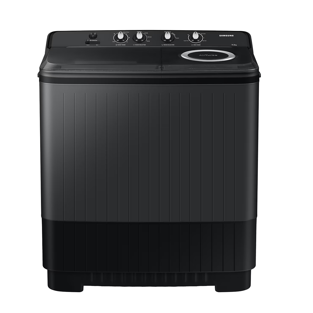 Samsung 11.5 kg 5 Star Semi Automatic Washing Machine with Hexa Storm Pulsator (WT11A4260GD, Dark Gray)