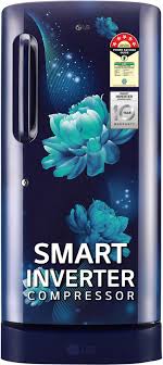 LG 185 L Direct Cool Single Door 5 Star Refrigerator with Base Drawer with Smart Inverter Compressor, Fast Ice Making  (Blue Charm, GL-D201ABCU) 1