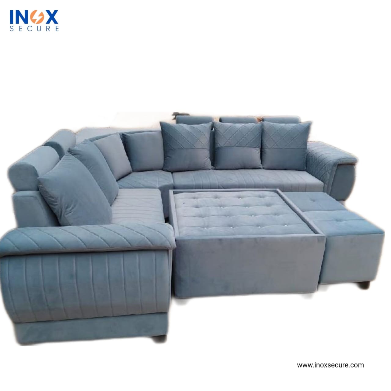 7 SEATER SOFA SET  WITH 2 PUFFY AND 1 TABLE