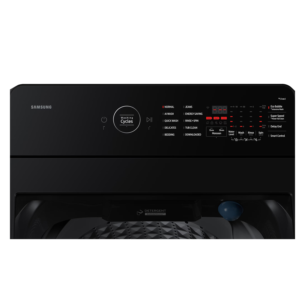 samsung 8.0 kg 5 Star Fully Automatic Top Load Washing Machine with AI Wash and Super Speed With WiFi (WA80F08S2BTL, Black Caviar) 2